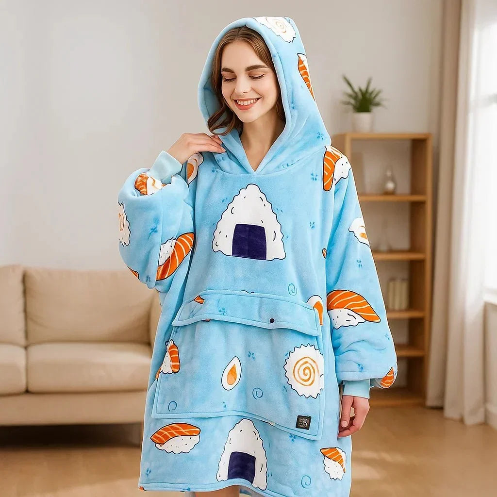 Koslund™ Varmehoodie i myk flanell med USB-varme