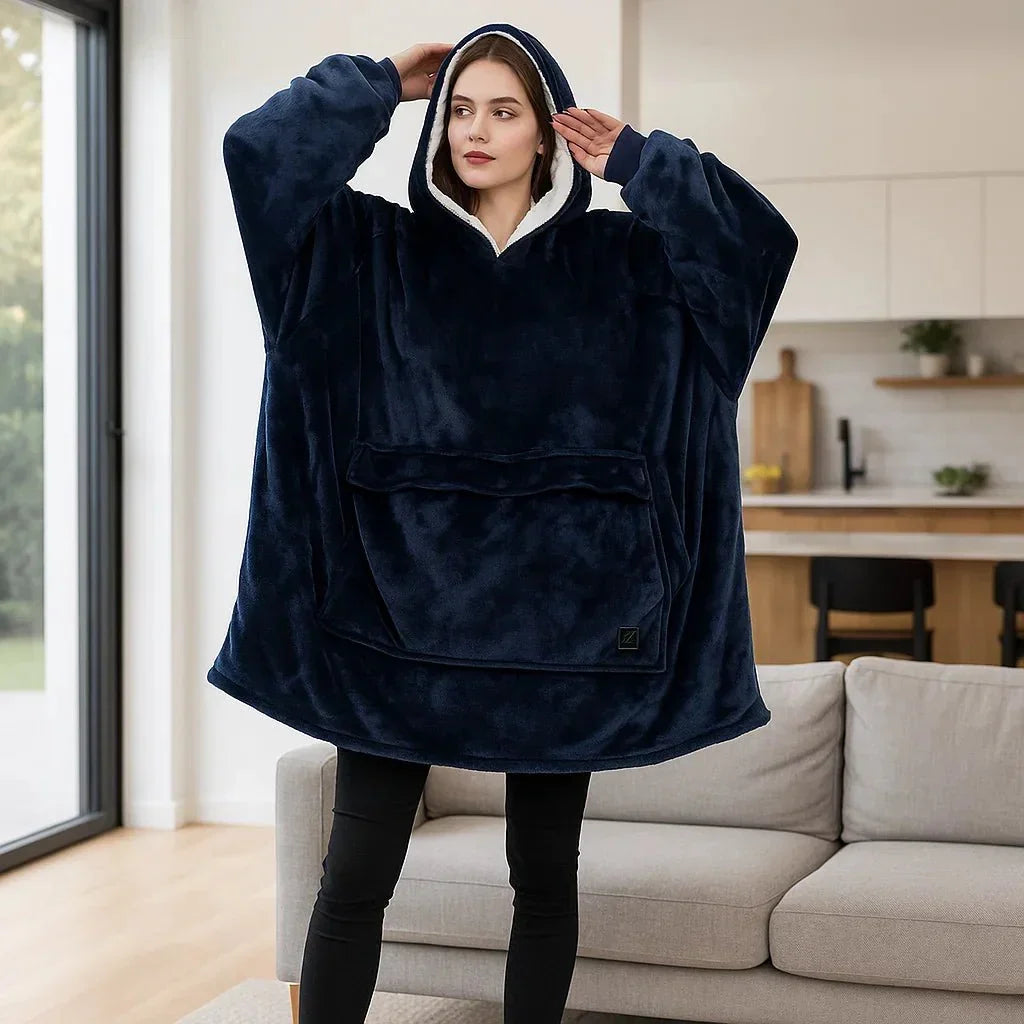 Koslund™ Varmehoodie i myk flanell med USB-varme