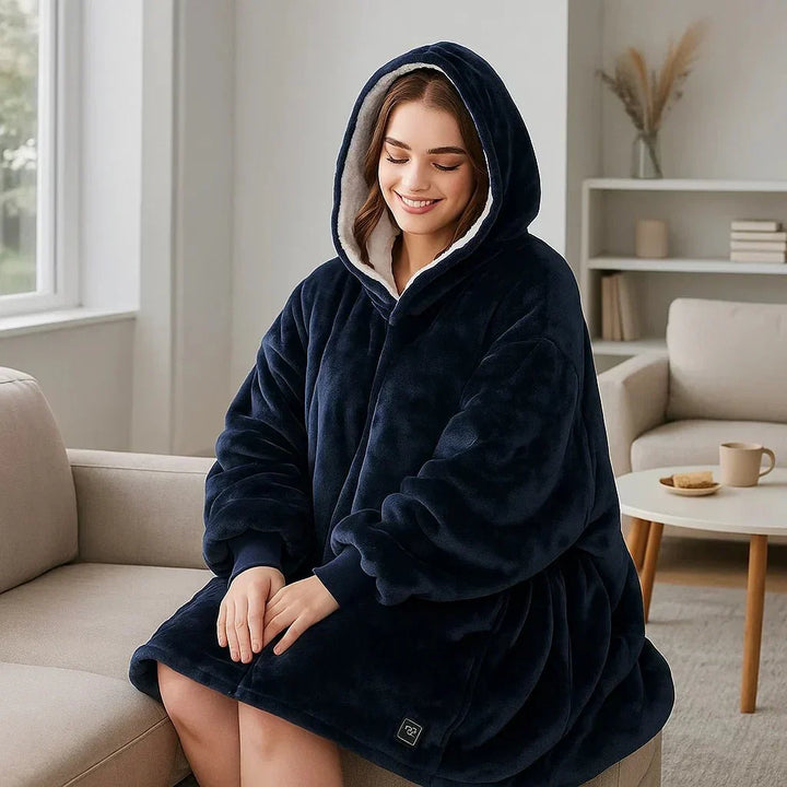 Koslund™ Varmehoodie i myk flanell med USB-varme