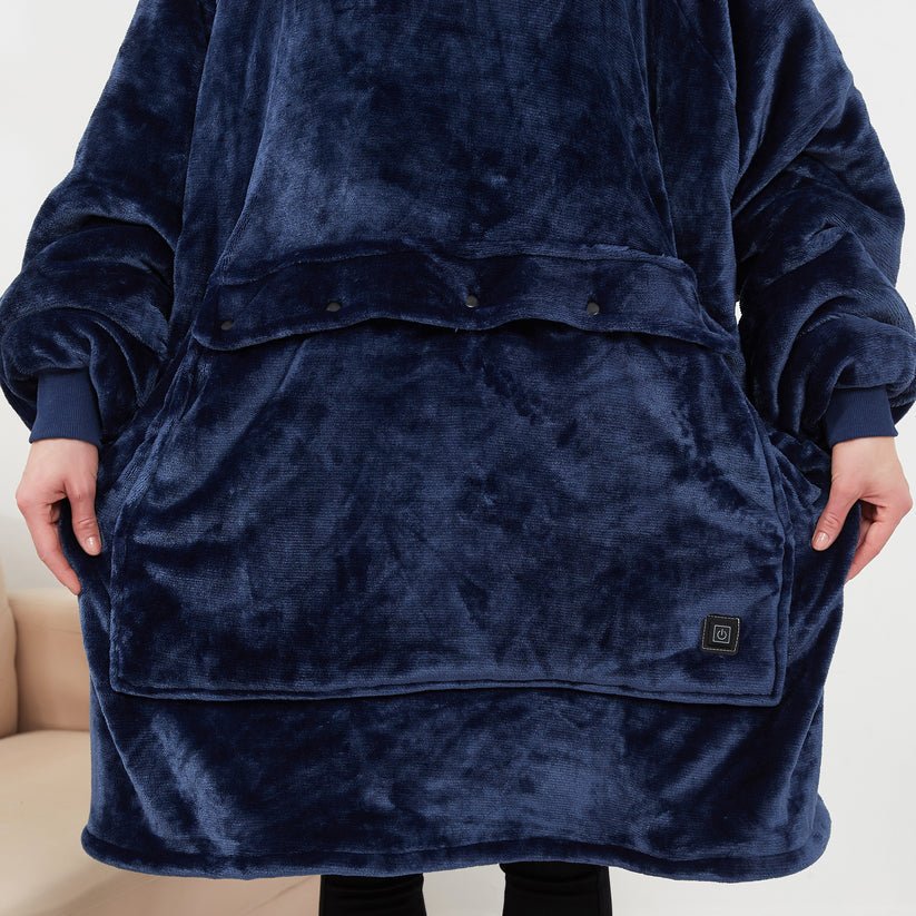 Koslund™ Varmehoodie i myk flanell med USB-varme