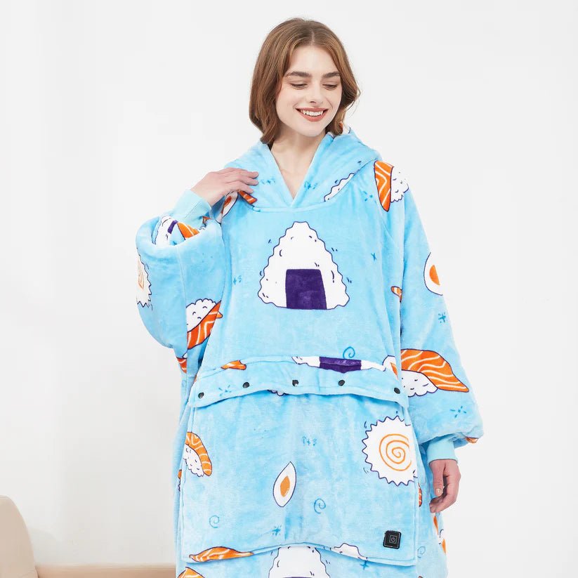Koslund™ Varmehoodie i myk flanell med USB-varme