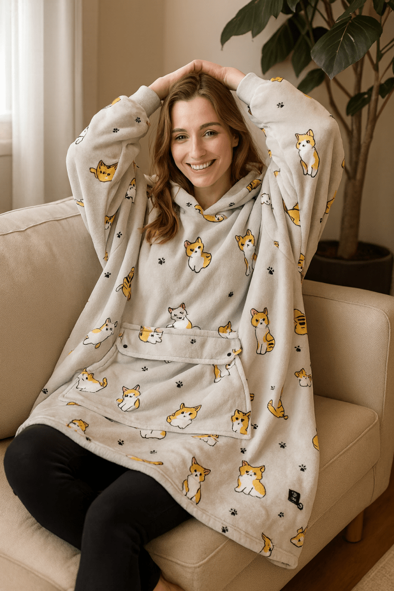 Koslund™ Varmehoodie i myk flanell med USB-varme