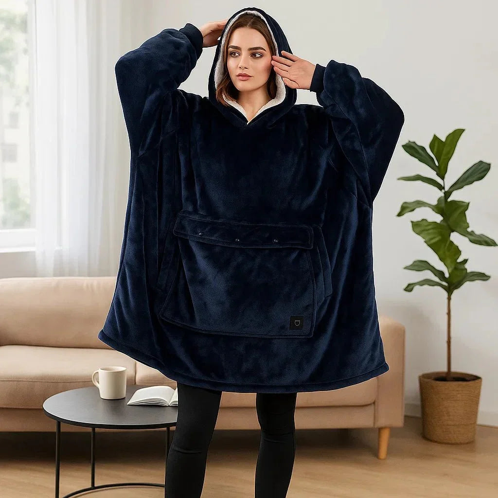 Koslund™ Varmehoodie i myk flanell med USB-varme