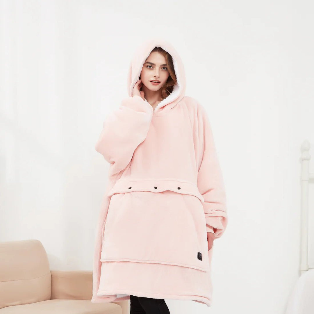 Koslund™ Varmehoodie i myk flanell med USB-varme