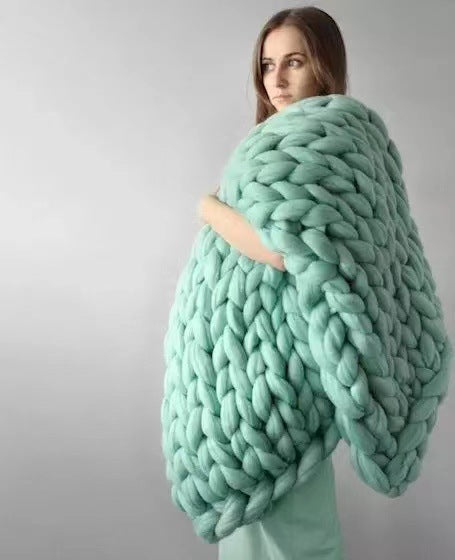 Koslund™ Grovstrikket pledd i myk mikrofiber, tolv farger