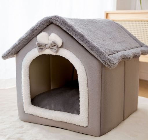 Hundehule som kan brettes sammen, lukket og varm for vinteren