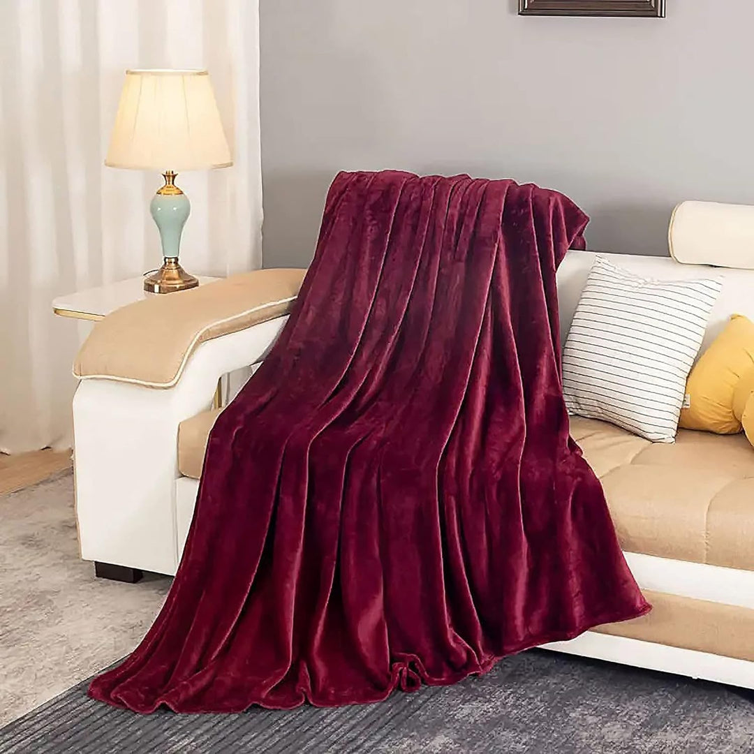 Koslund™ Supermykt fleecepledd med fuskepels for sofa og seng