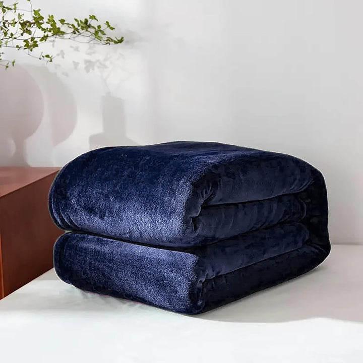 Koslund™ Supermykt fleecepledd med fuskepels for sofa og seng