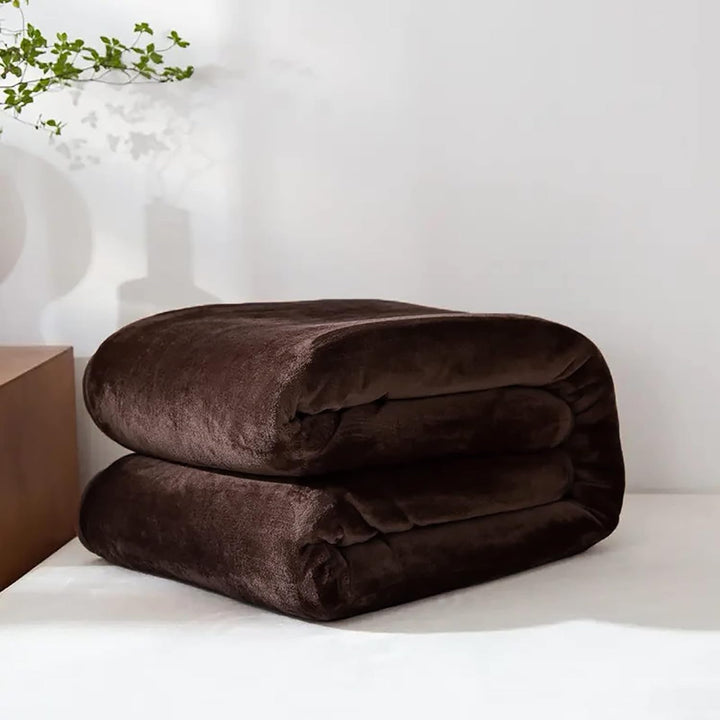 Koslund™ Supermykt fleecepledd med fuskepels for sofa og seng
