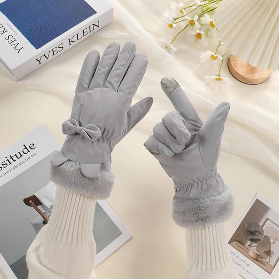Koslund™ Elegante vanntette touchhansker med sløyfe