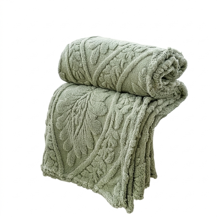 Koslund™ Fleecepledd i jacquard med geometrisk struktur i fire størrelser