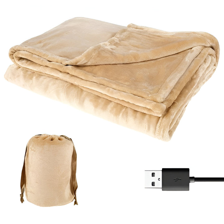 Koslund™ Trådløst USB-varmeteppe i myk flanell for to