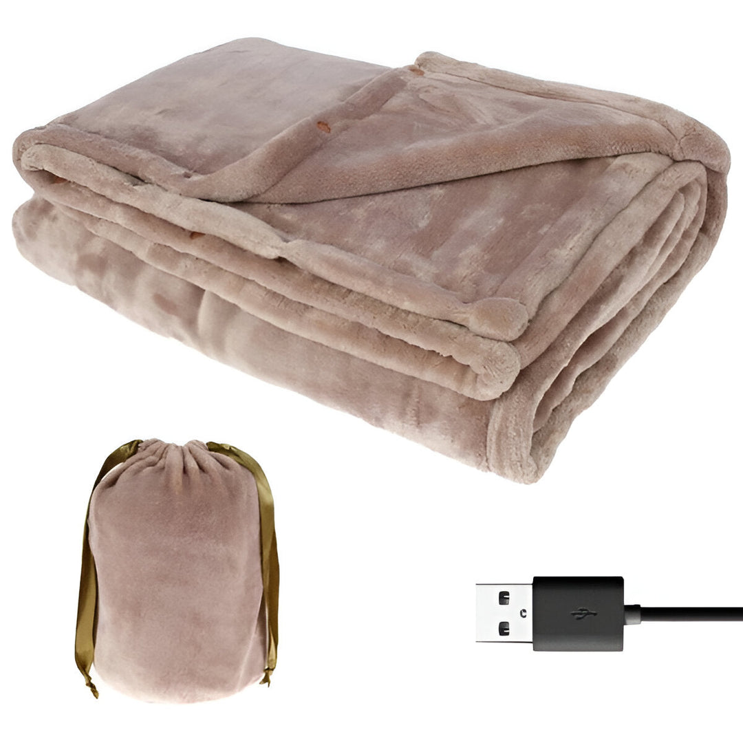 Koslund™ Trådløst USB-varmeteppe i myk flanell for to