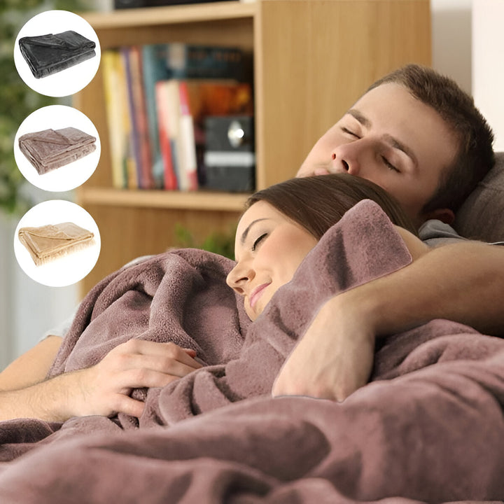 Koslund™ Trådløst USB-varmeteppe i myk flanell for to