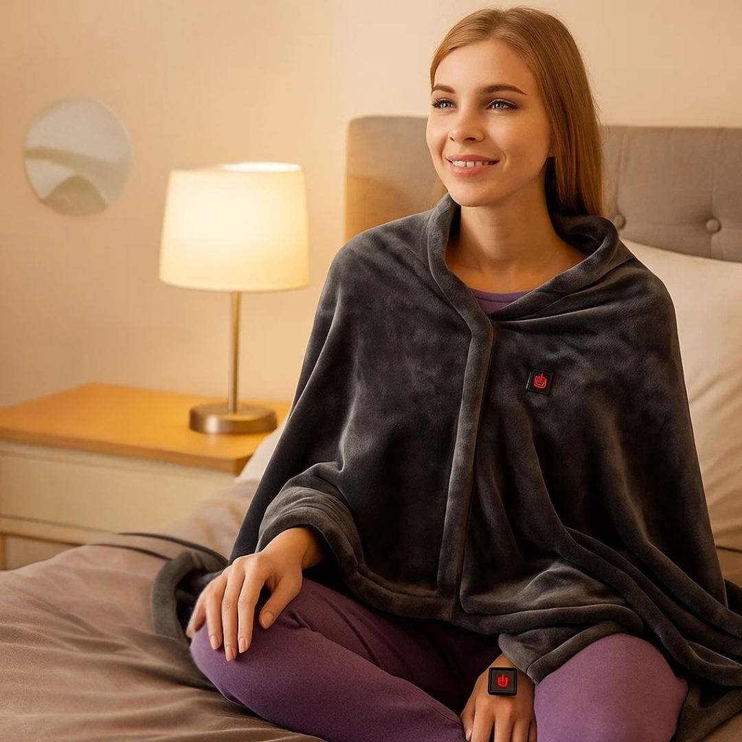 Koslund™ USB-oppvarmet skuldersjal i myk fleece