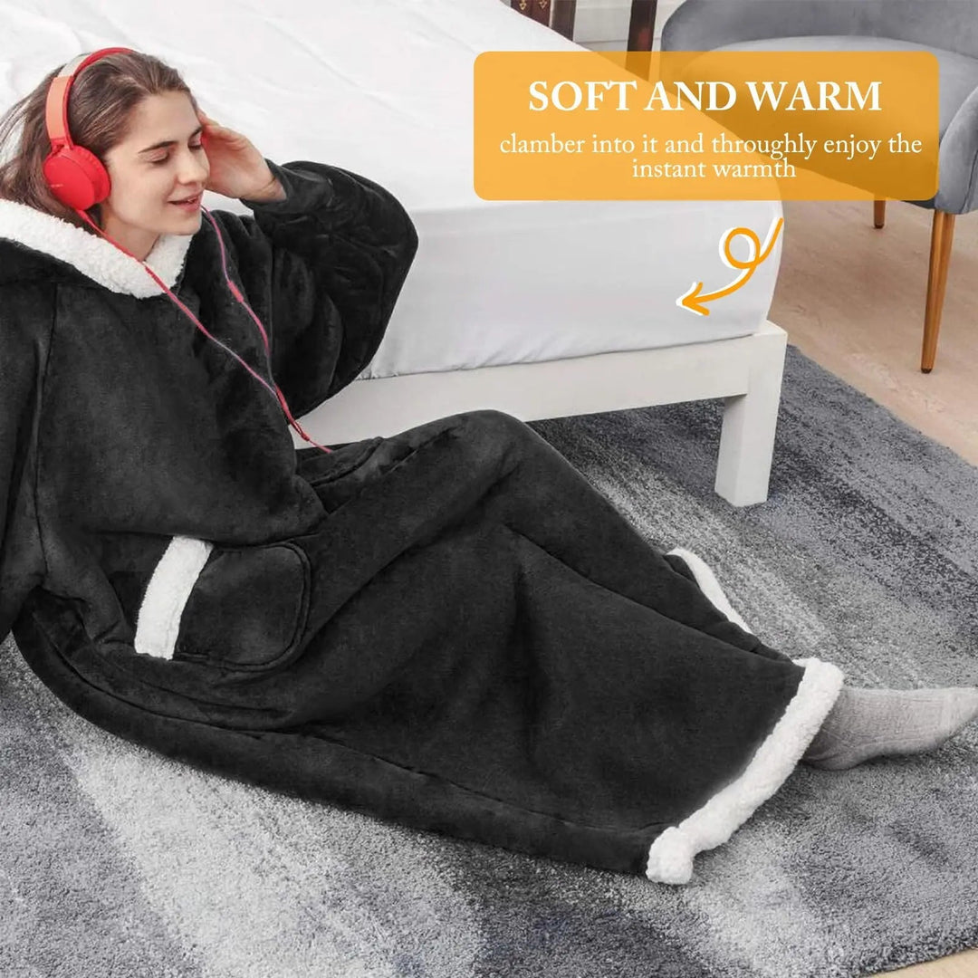 Koslund™ Gigantisk oversized teppegenser i tykk børstet fleece