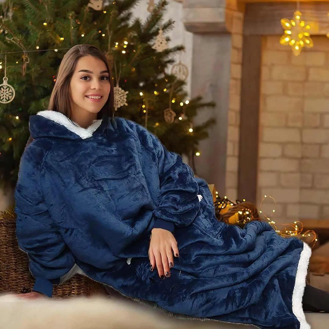 Koslund™ Gigantisk oversized teppegenser i tykk børstet fleece
