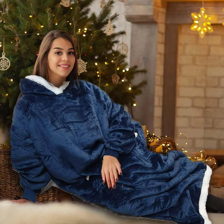 Koslund™ Gigantisk oversized teppegenser i tykk børstet fleece