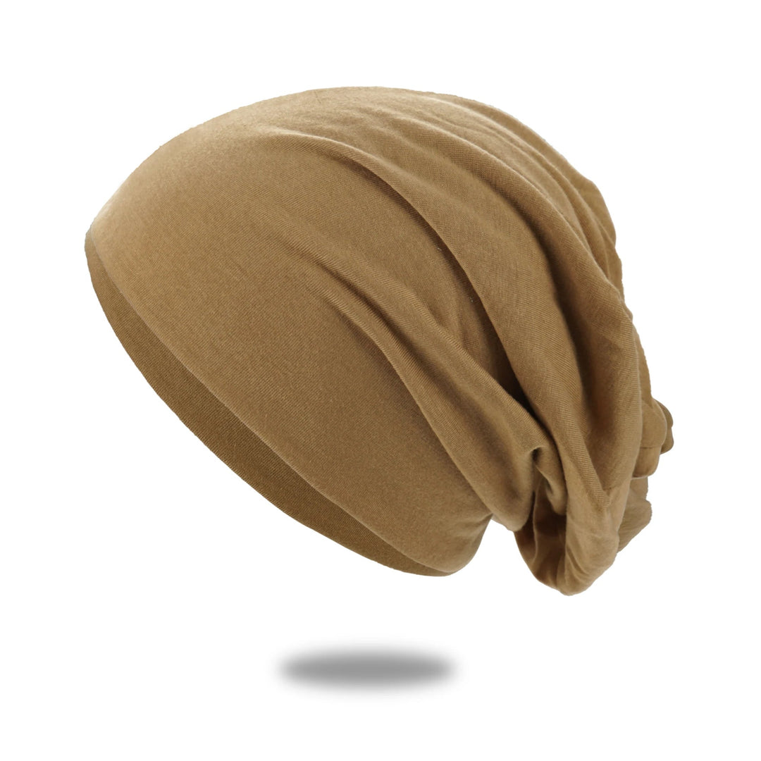 Koslund™ Slouch beanie i pustende strikk med stretch