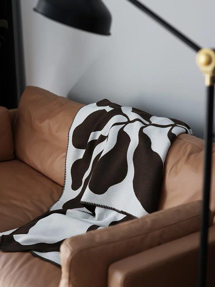 Boho-pledd med abstrakt mønster i myk bomullsblanding