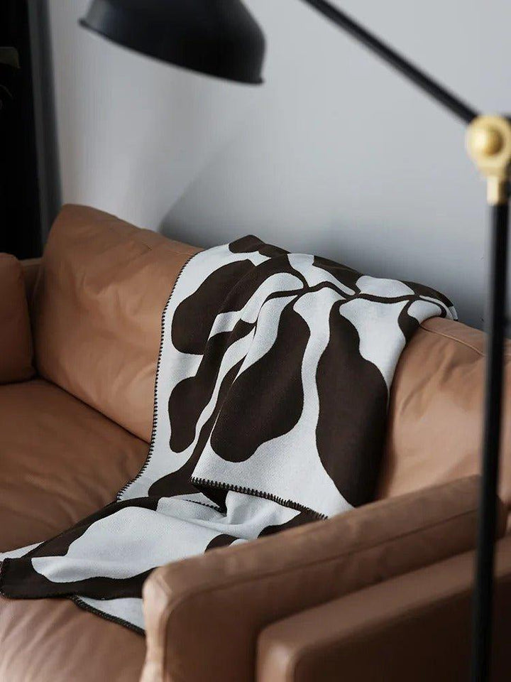 Boho-pledd med abstrakt mønster i myk bomullsblanding