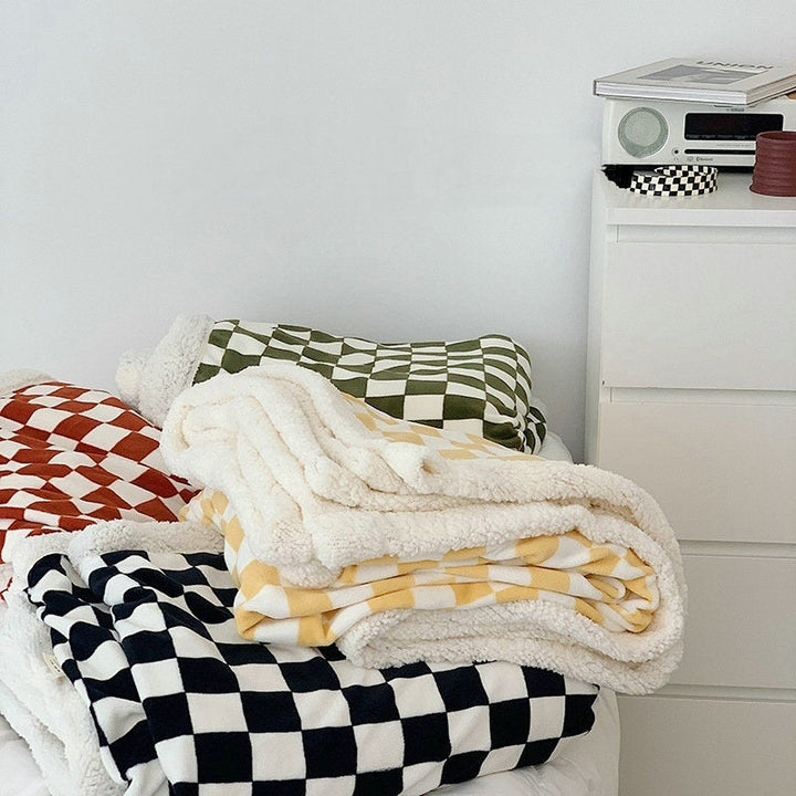 Koslund™ Rutete pledd i tykk og myk polyester til sofaen