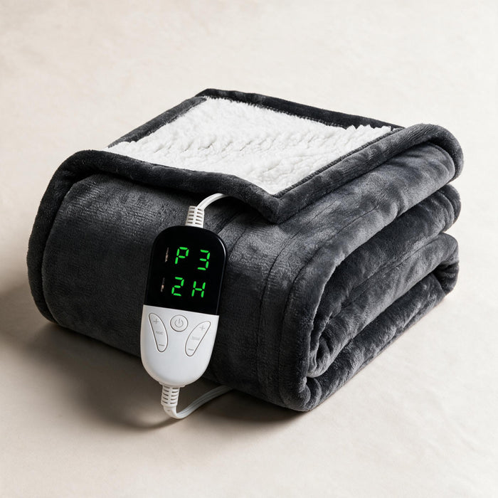 Koslund™ Varmepledd i sherpa med seks varmenivåer og timer