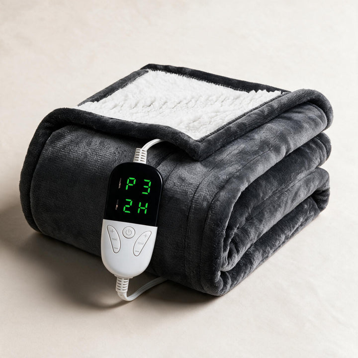 Koslund™ Varmepledd i sherpa med seks varmenivåer og timer