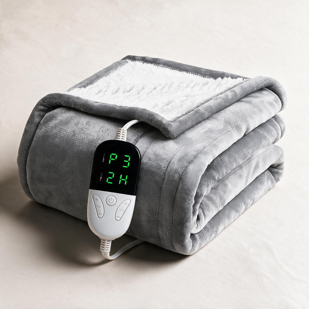 Koslund™ Varmepledd i sherpa med seks varmenivåer og timer