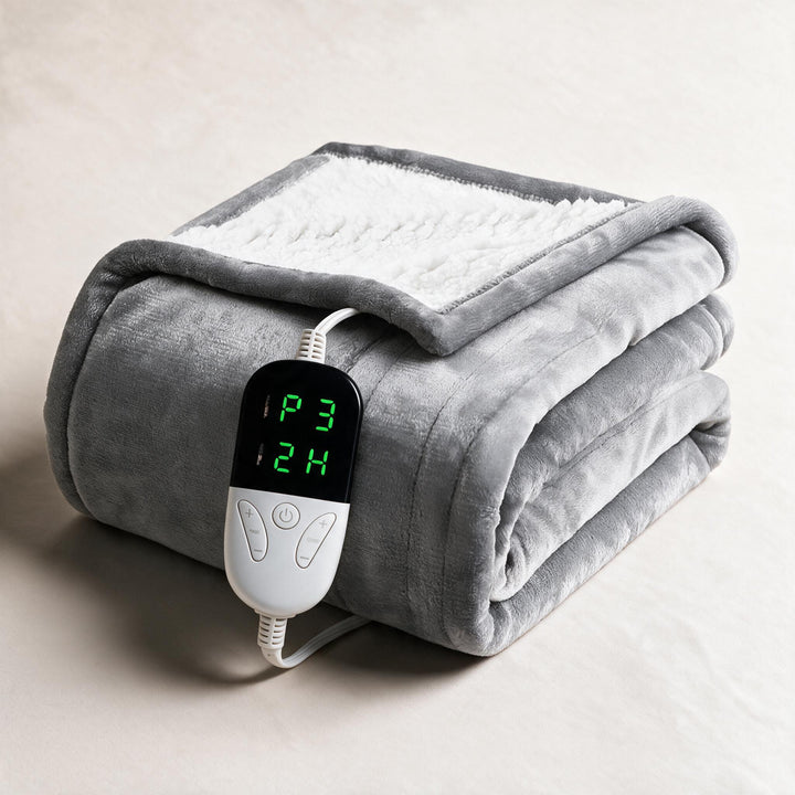 Koslund™ Varmepledd i sherpa med seks varmenivåer og timer