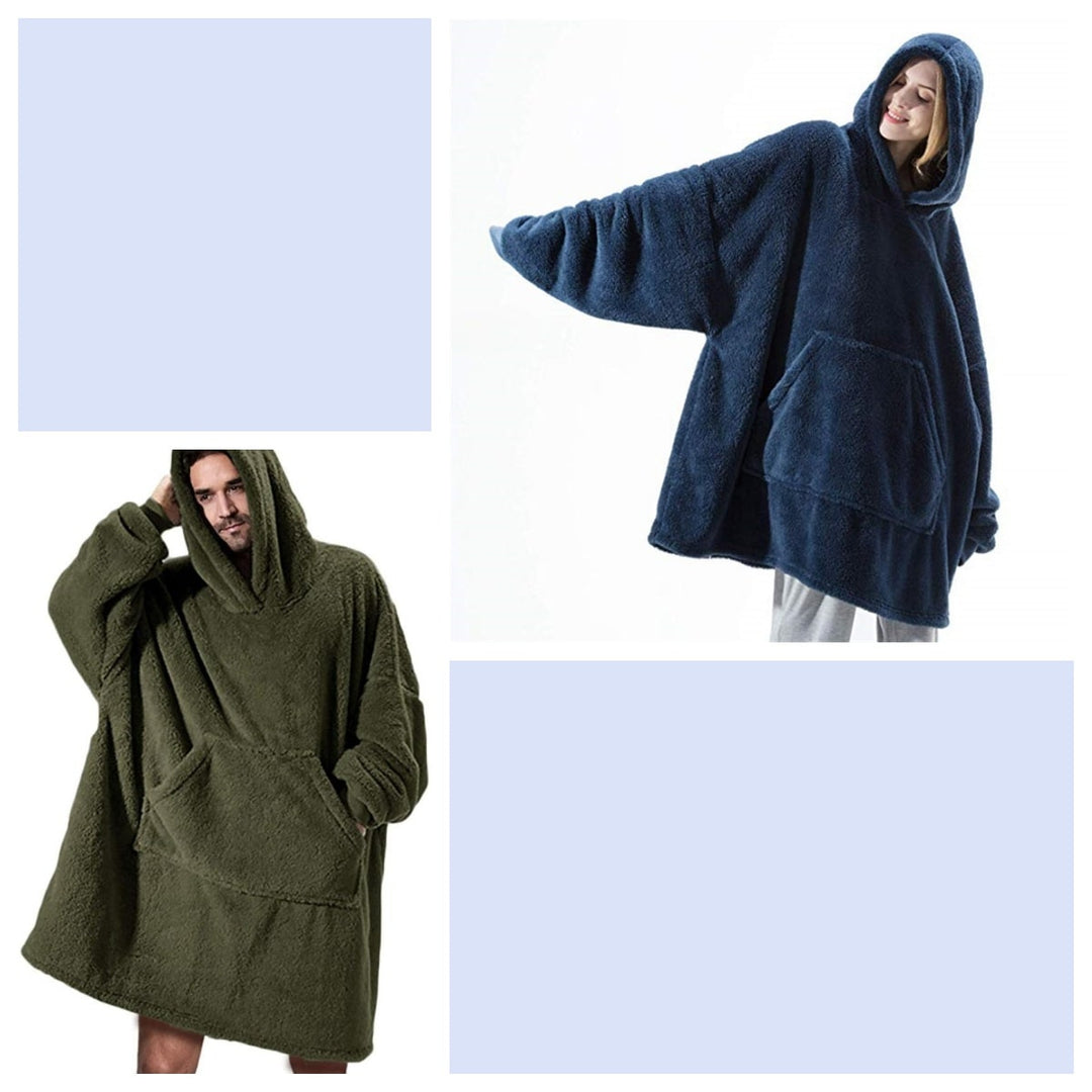 Oversized teppegenser i dobbeltsidig plysjfleece