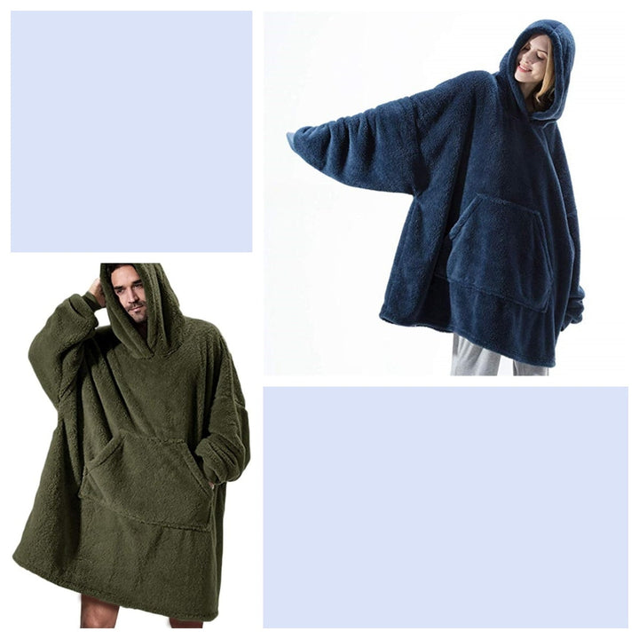 Oversized teppegenser i dobbeltsidig plysjfleece