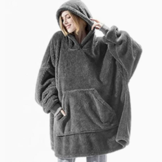 Oversized teppegenser i dobbeltsidig plysjfleece
