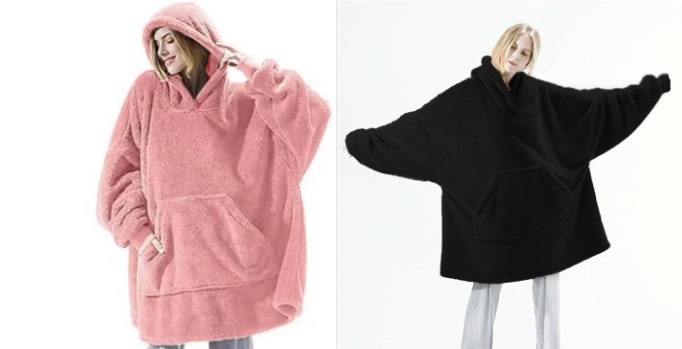 Oversized teppegenser i dobbeltsidig plysjfleece