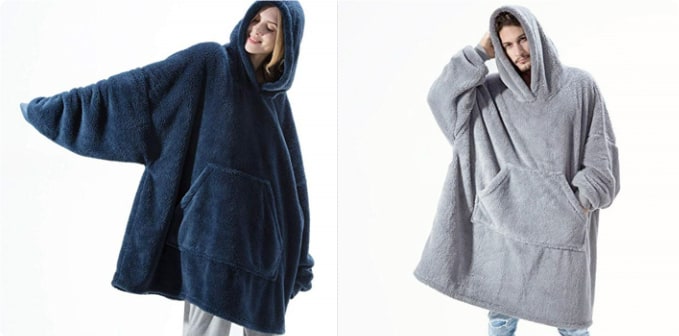 Oversized teppegenser i dobbeltsidig plysjfleece