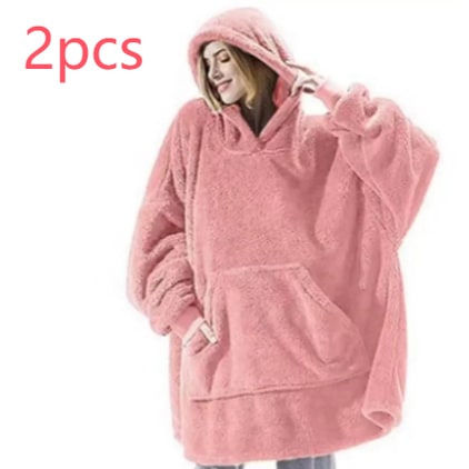 Oversized teppegenser i dobbeltsidig plysjfleece