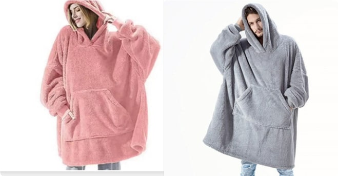 Oversized teppegenser i dobbeltsidig plysjfleece