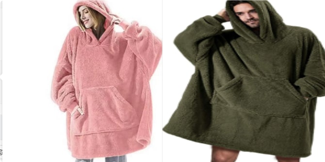 Oversized teppegenser i dobbeltsidig plysjfleece