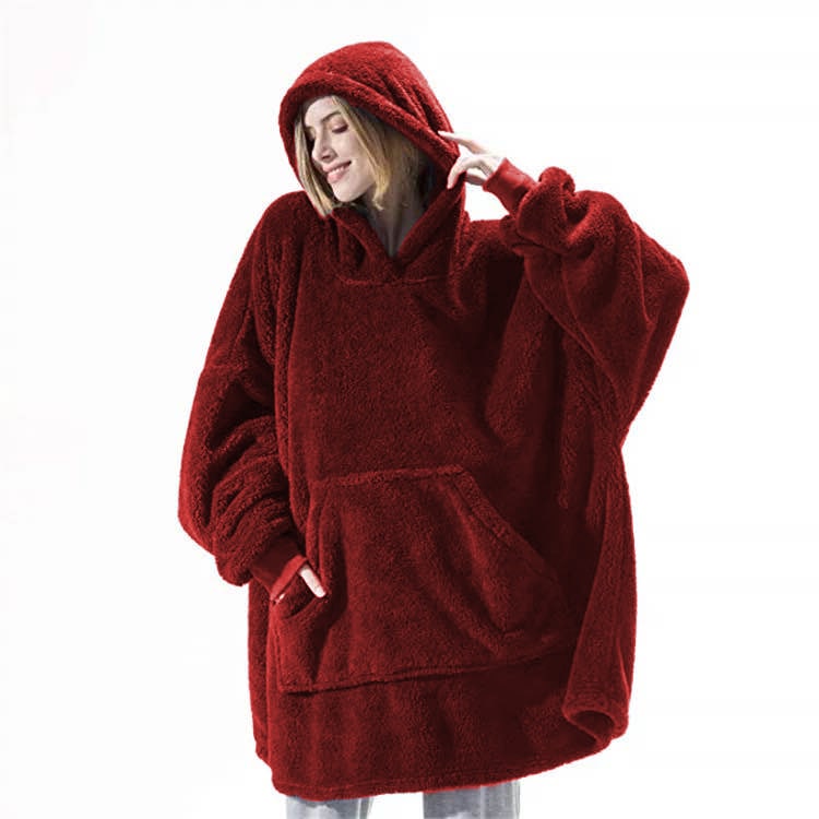 Oversized teppegenser i dobbeltsidig plysjfleece