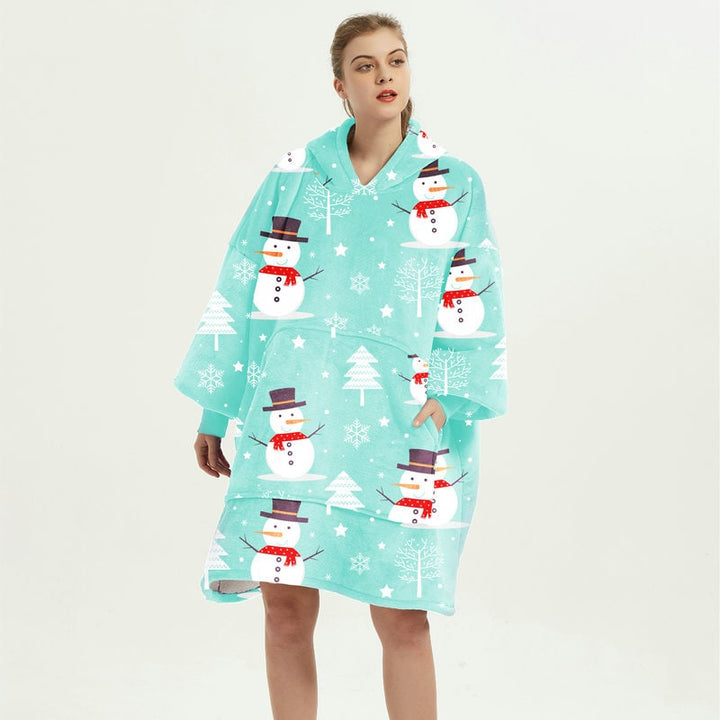 Oversized fleecehettegenser med sherpafôr og kengurulomme
