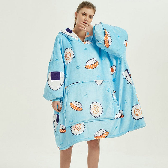Koslund™ Oversized fleecehettegenser med sherpafôr og kengurulomme